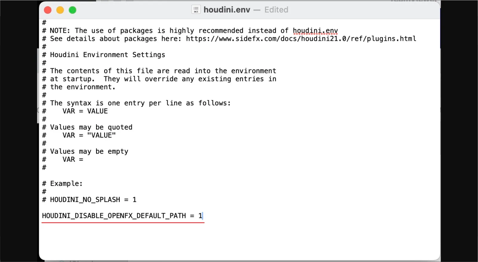 houdini.env 配置位置